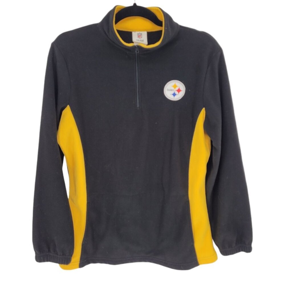 Nfl Team apparel womens medium black yellow fleece Pittsburgh steelers